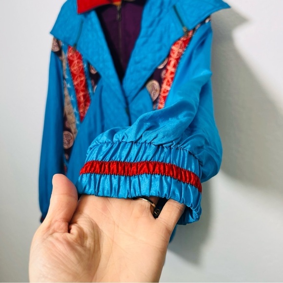 Vintage Retro Lavon Colorful Windbreaker Blue Red Purple 1990s 1980s L - Picture 2 of 10